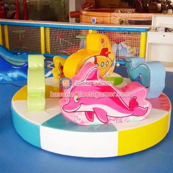 Zhongshan Amusement Park Equipment Indoor Kidsland Carousel Rotating Animal Play Center Soft Playground Merry go Round photo-4