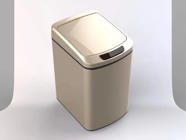 6L 9L 12L Wine Red Round Steel Toilet Infrared Sensor Waste Bin