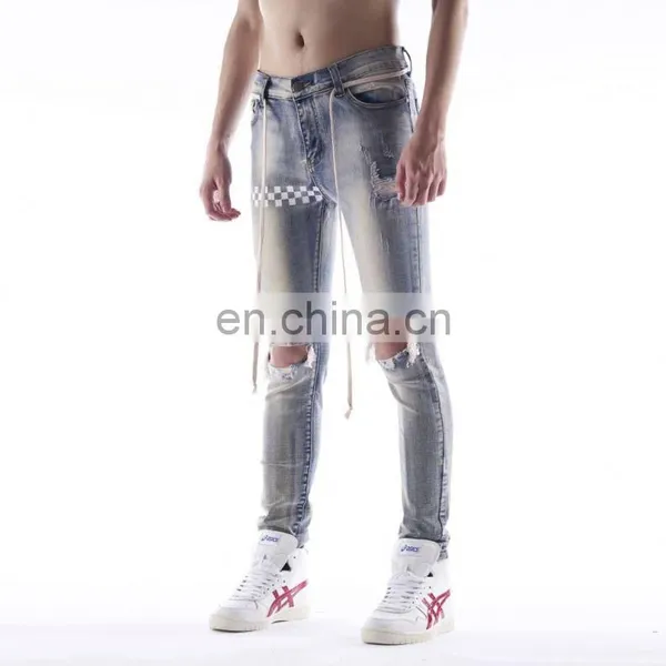 DiZNEW High Quality Custom Denim Men Printing Ripped Jeans photo-2