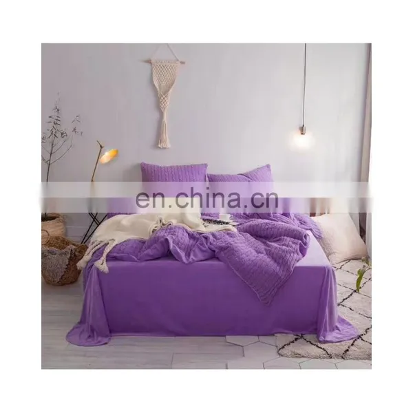Decorative Warm Knitted Chenille Comforter Set Bedding photo-5
