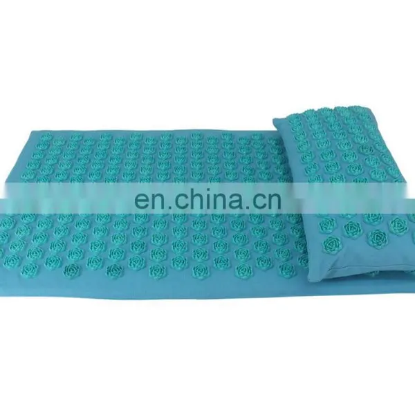 Custom Color Round Shape Spike and Private Label Cotton Canvas Acupressure Neck Pillow photo-2