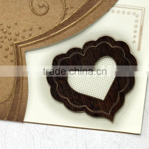 2016 Newest Products Love Heart Cheap Wooden Wedding Invitation photo-5