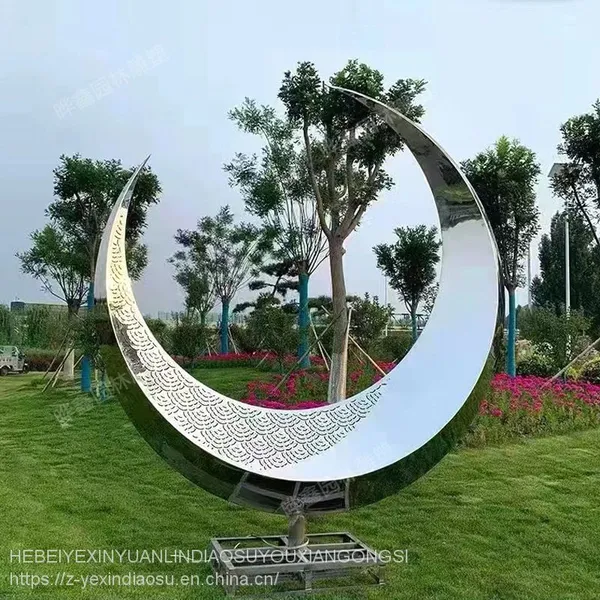 Stainless Steel Sculpture Stainless Steel Moon Tooth Sculpture Stainless Steel Sculpture Manufacturer Customization