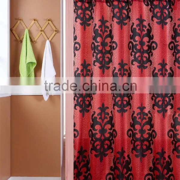 1 PC POLYESTER PRINTING SHOWER CURTAIN WITH MATCHING 12 PCS RESIN HOOKS--13 PCS SETS photo-3