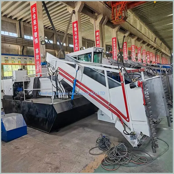 automatic aquatic weed harvesting machine water plants cutting machine