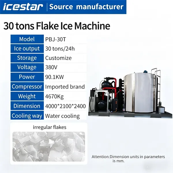 30000kg Per Day Flake Ice Machine for Fishery, Supermarket, Catering, Construction & Cold Storage photo-2