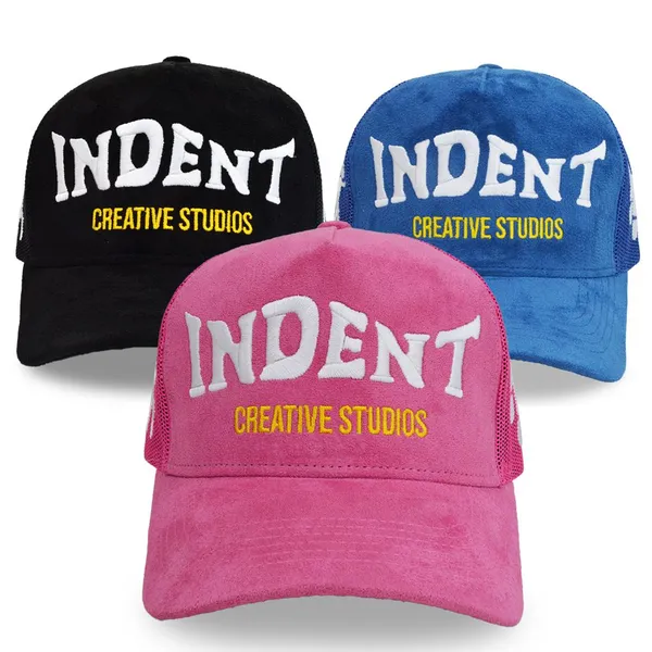 Wholesale Custom 5 Panel Suede Truck Cap Embroidery Woven Patch Logo Mesh Snap Back Gorras