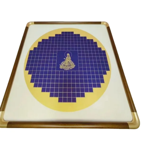 38* 38cm Xuan Paper Calligrpahy Brown Color Imitation Copper Corner Wood Frame