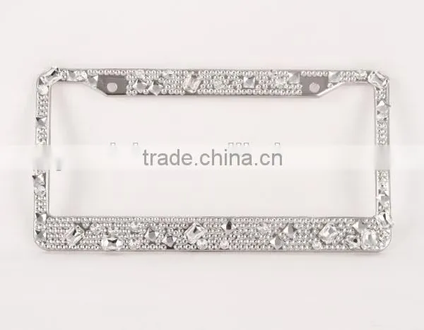 Hot Selling Luxury Big Diamond Gem License Plate Frame Gift Car Accessories photo-4