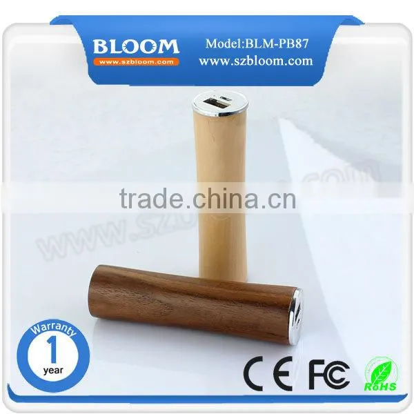 Tube Unique Handy Charger 2600mah ,wholesale Wood Power Bank Gift photo-2
