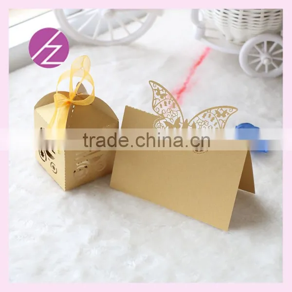 Hot Sale Laser Cut Customizable Style Beautiful Butterfly Wedding Seat Card Elephant /Baby Carriage Wedding Favor Candy Box photo-4