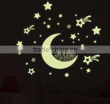 The Creative Fluorescent Little Stars Luminous Wall Posts/children Room Fluorescent Bedroom Adornment Wall Stickers photo-3
