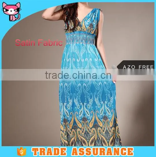 Stamen Pattern Blue Prom Dress 2015