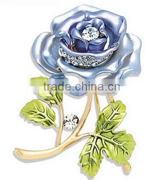 2015 Hottest Purple Red Charmpagne Rose Flower Pin Brooch photo-2