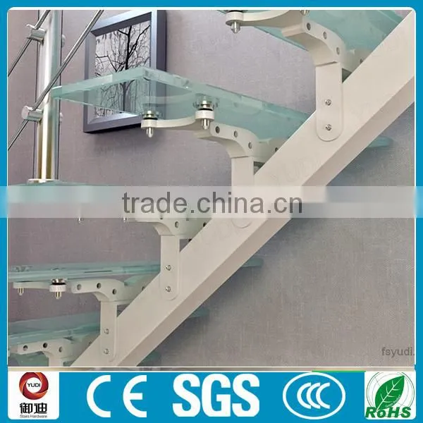 Glass Wood Single Stringer L and U Shape Stairs, Staircase Supplier--YUDI photo-5