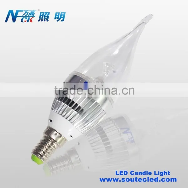 High Quality High Brightness Wide Angle Aluminum Led Candle Light 3w E14 LED Candle Light for Lighting Fixture photo-5