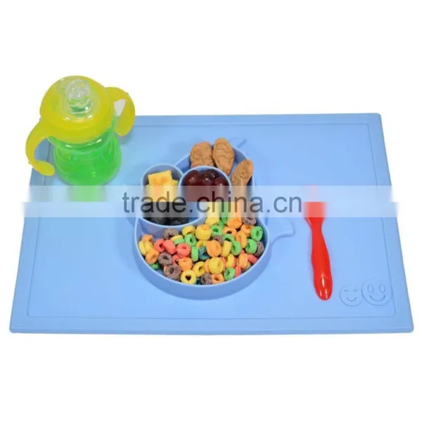 Custom Food Grade Baby Silicone Placemat Plate photo-3