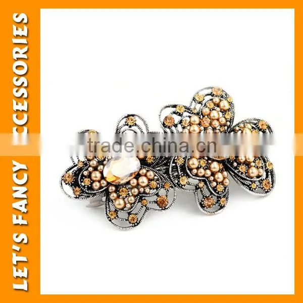 PGHD0333 High Quality Elegant Vintage Style Metal Hair Jewelry Ornaments Accessory Colorful Flower Hair Clips photo-2