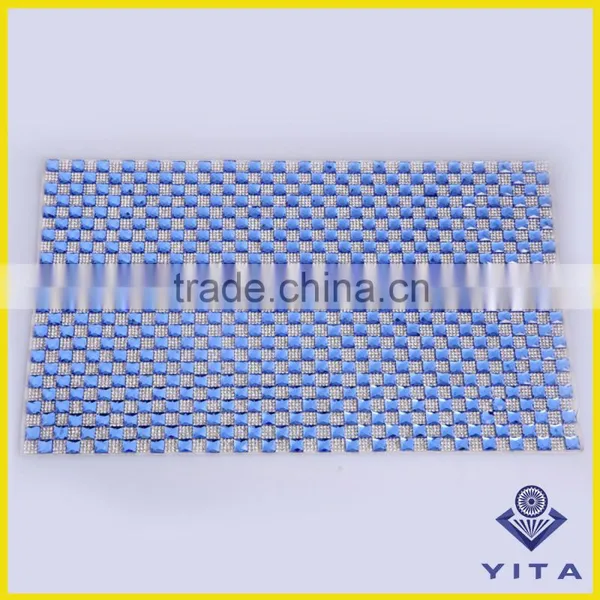 New Fashion Blue Hot Fix 8*8 Glass Crystal Rhinestone Sheet for Bags photo-6