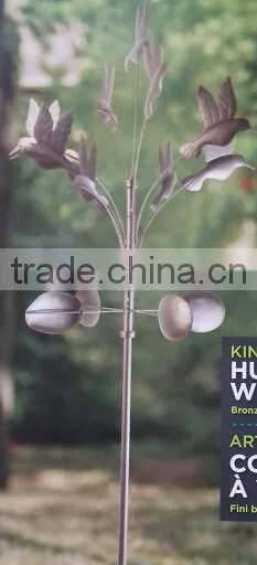 Bird Leaf Metal Windmill Winnower Garden Stakes