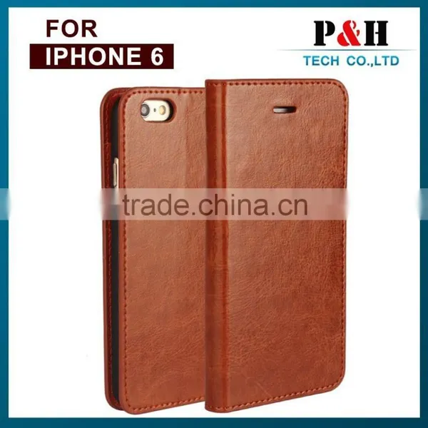 Top Quality Color Phone Case,FOR IPHONE 6 LEATHER CASE ,genuine Cow Leather Wallet for Apple 6 photo-5