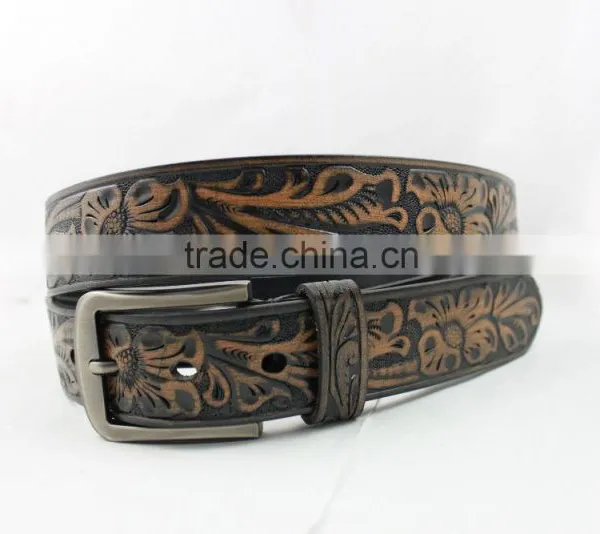 Black Classic Genuine Leather Belt Solid Real Leather Belt For Men