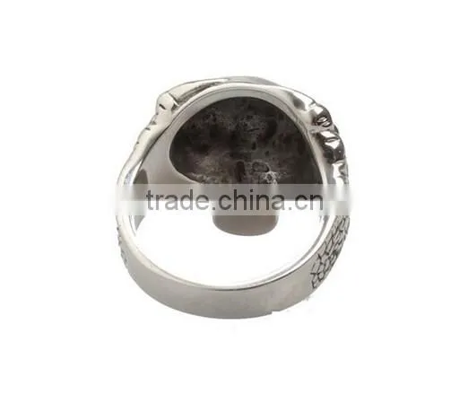 Stainless Steel Titanium Silver Men's Skull Men Cool Biker Punk Ring Retro photo-2