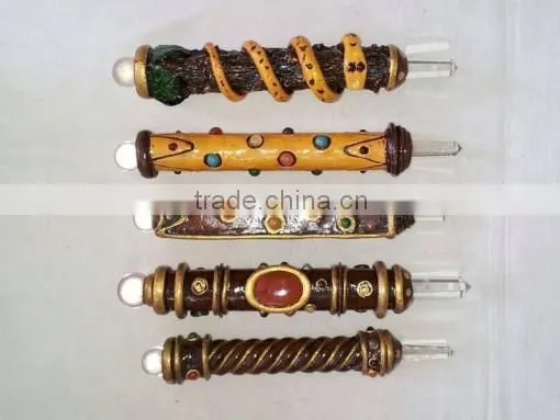 Tibetan Chakra Healing Wands Crystal Healing Wands : Tibetan Healing wands from Agate Guru Exports