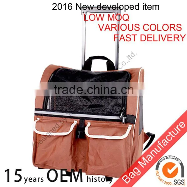 Backpack Pet Carrier on Wheels Travel Rolling Luggage Dog Bags Walking With Mat Quality Choice photo-4