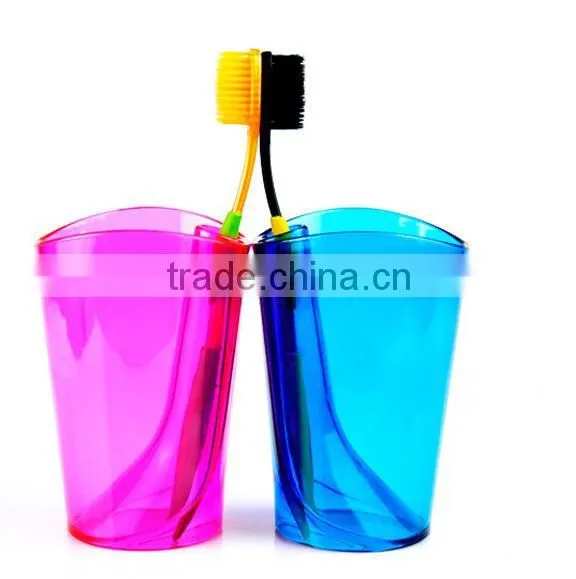 Hot Sale Bright Colors 2 in 1 Toothbrush Antiscale Washing Gargle Cup/plastic Toothbrush Cup