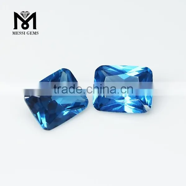 Good Quality 120# Bule Octagon Loose Artificial Spinel Gemstone photo-3