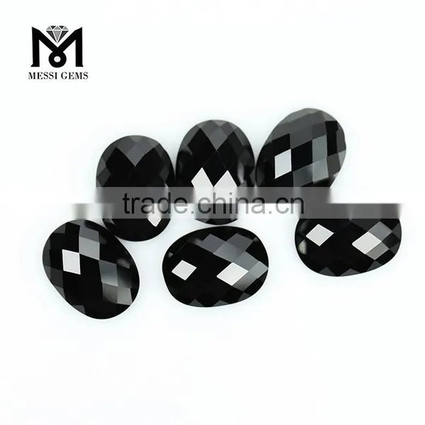 Oval Cabochon Synthetic Faceted Black Spinel Bead Gemstone Price photo-3