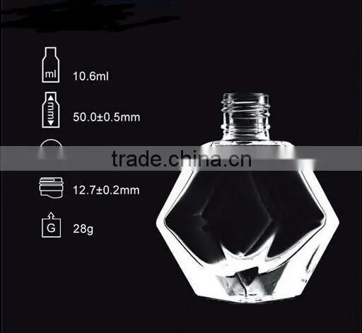10CC/1/2OZ Empty Crystal Nail Polish Bottle Glass UV Gel Bottles With Screw Cap and Brush Supplier photo-3