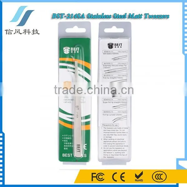 BST-214SA Stainless Steel Highly Precise Pro Tool Tweezers Matt Tweezers photo-2
