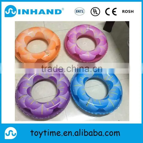 Pvc Inflatable Swimming Ring, CMYK Printing Plastic Water Tube Float Adult Ring photo-2