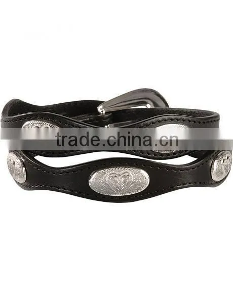 Western Women's Belt Fancy Heart Conchos Scalloped Belt photo-2
