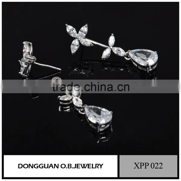 Fashion Silver Jewellery Crystal Earring Studs Wholesale For Ladies On Wholesale photo-2
