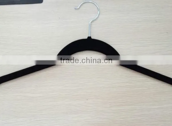 Flat Sturdy Sale Plastic Clothes Hanger With Velvet For Shirt photo-2