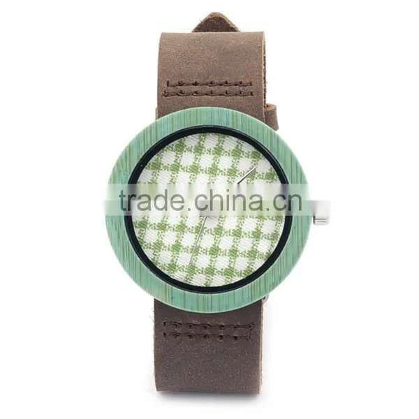 Hotsale Bamboo Watches With Leather Strap Wooden Watches photo-3