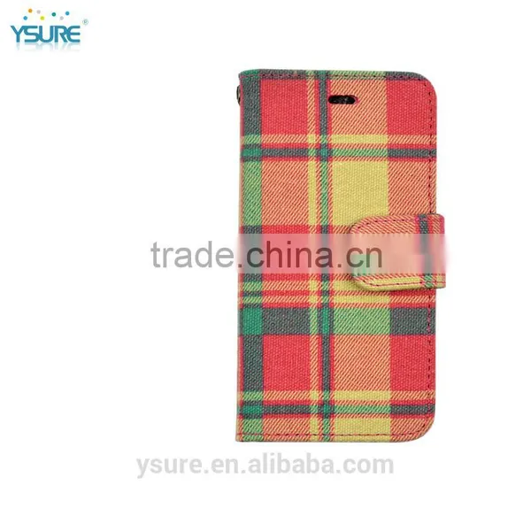 Plaid Pattern Fabric Leather Phone Case For Sony Xperia Z3 With PVC ID and Credit Card Slots photo-2