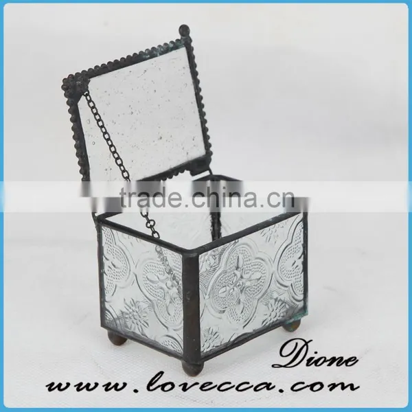 Glass Brass Storage OrLiving Home DecorationDisplay Case for Glass Jewelry Box photo-2