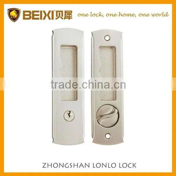 Best Seller Zinc Alloy Satin Nickel Finish Entrance Slide Glass Door Lock