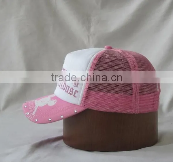 5-panel Plastic Pink Cap Nail Baseball Cap photo-4