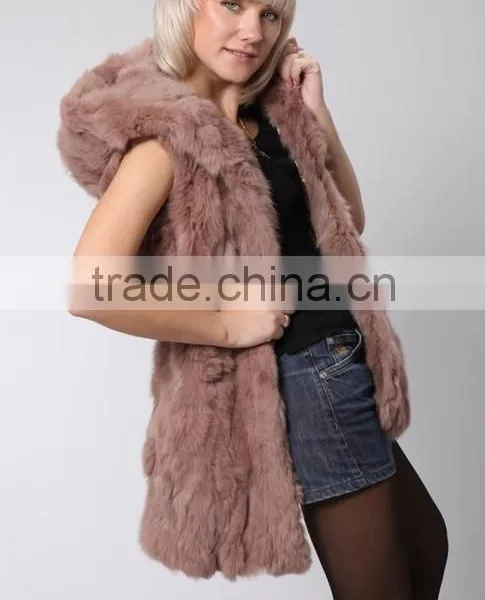 2015 New Arrival Rex Rabbit Fur Vest for Women RV10 photo-2