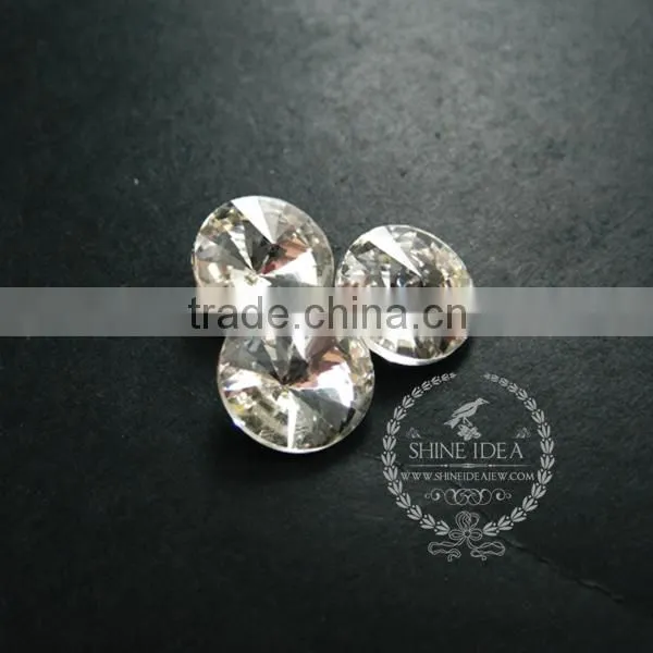 14mm Transparent Glass Round Satellite Sharp Cabochon for DIY Earrings,rings Supplies 4110101 photo-2