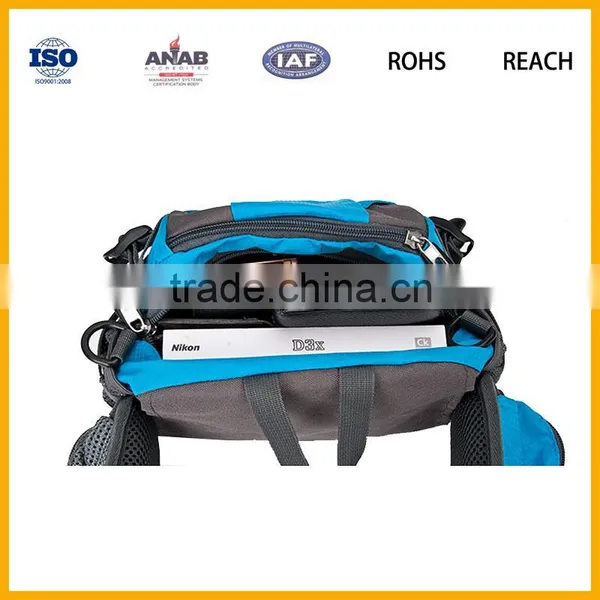 Fashionable Multilayer Nylon Material Cycling Zipper Waist Bag With Small Pocket for Mobile Phone photo-4