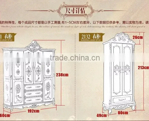 2016 European Style Luxury Wardrobe Closet Italian Closet Wooden photo-6