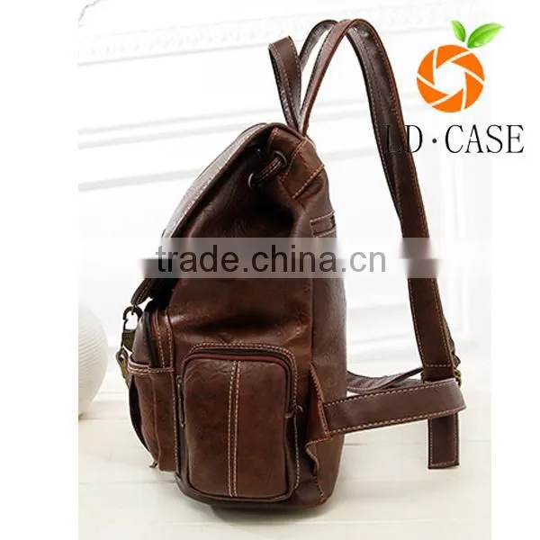 Good Price Fashion PU Leather Backpack Vintage School Backpack for College Students photo-4