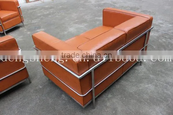Sectional Leather Sofa Furniture BY2105 Stainless Steel Frame photo-3
