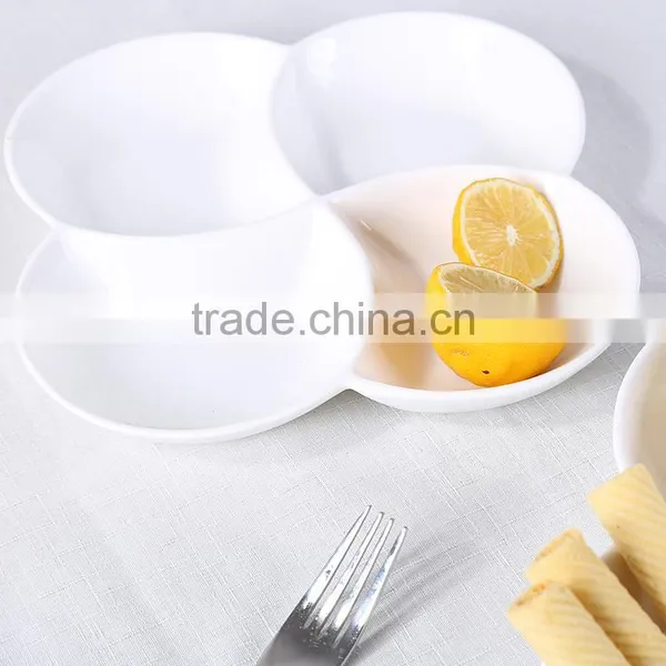 Hot Sale White 4 Compartment Grids Dish/plates photo-3